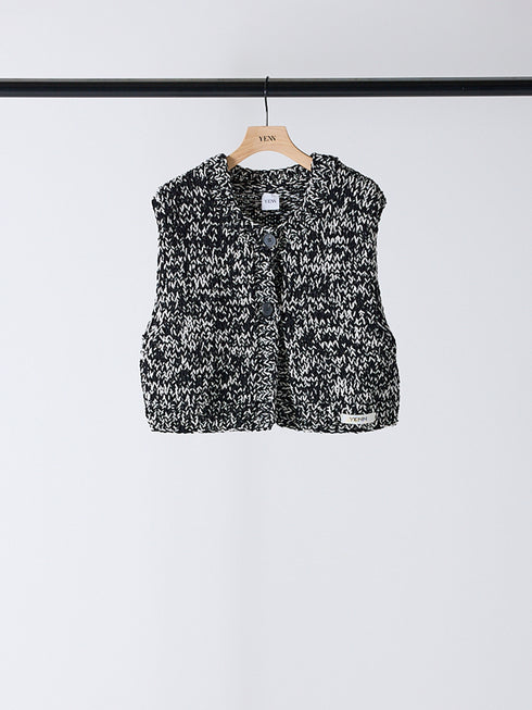 MIX HAND KNIT VEST /Y254-91117